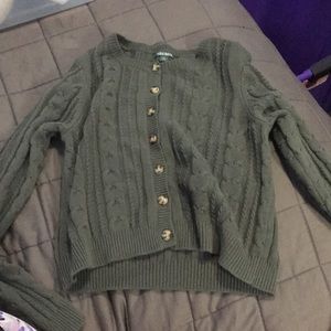 Olive green sweater crop top
